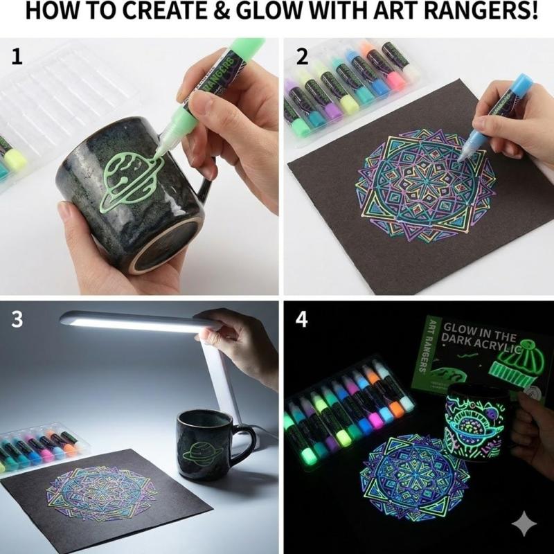 Art Rangers Glow in the Dark Acrylic Set 10x30 ml