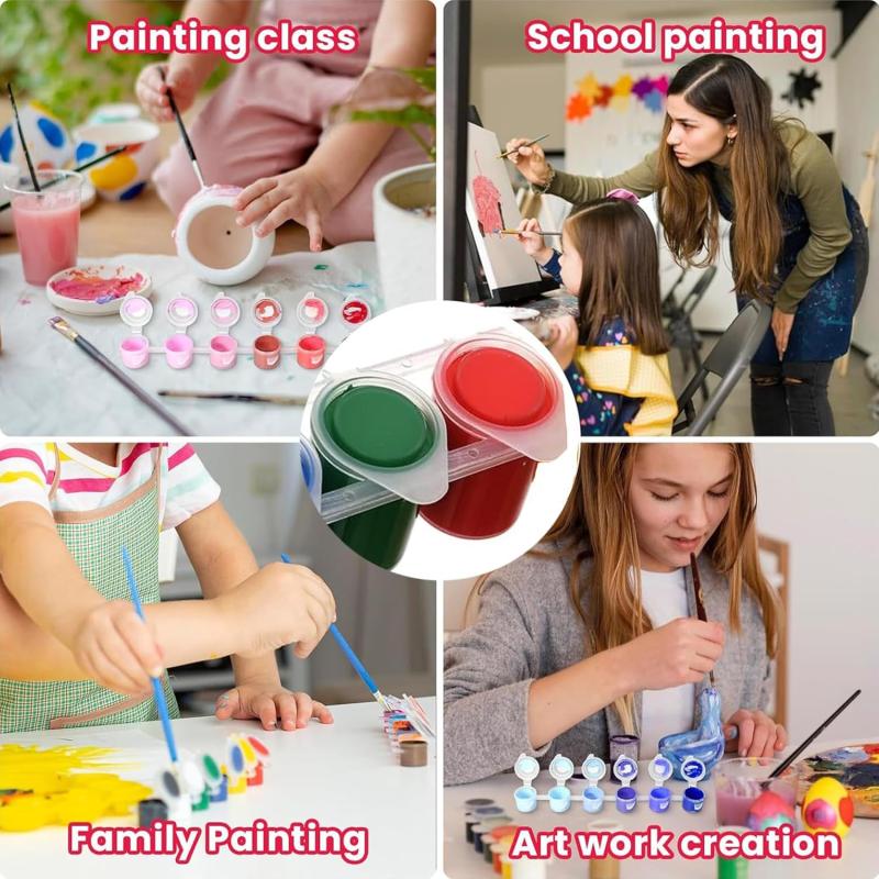 Refillable Plastic Paint Pots for Watercolor and Acrylic Art