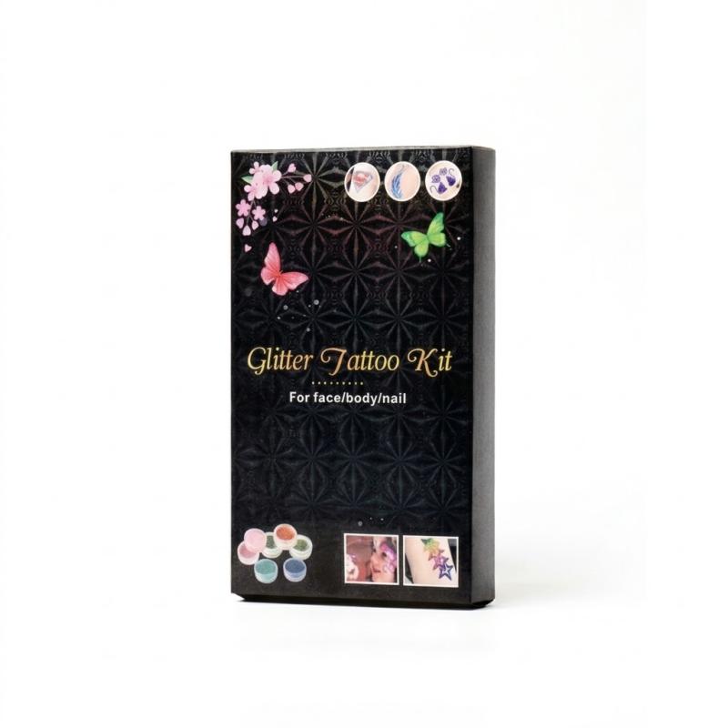 Kids Glitter Tattoo Kit 24 Colors 120 Stencils