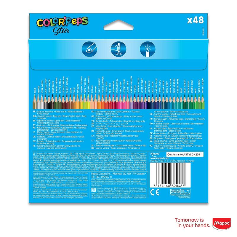 Maped Color’Peps Star Coloured Pencils Pack of 48