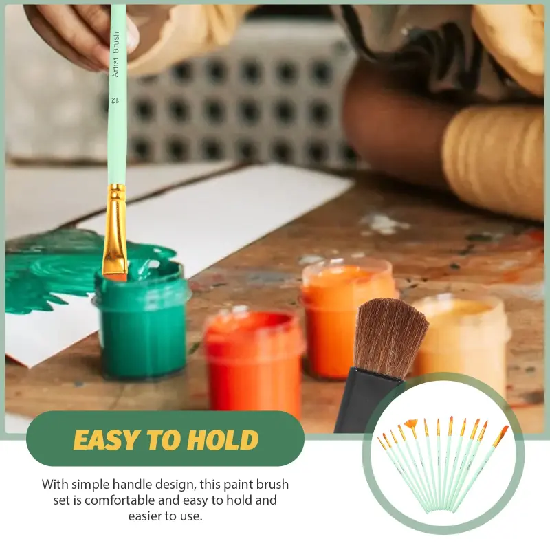 Professional Watercolor Paint Brush Set – 12 Pcs