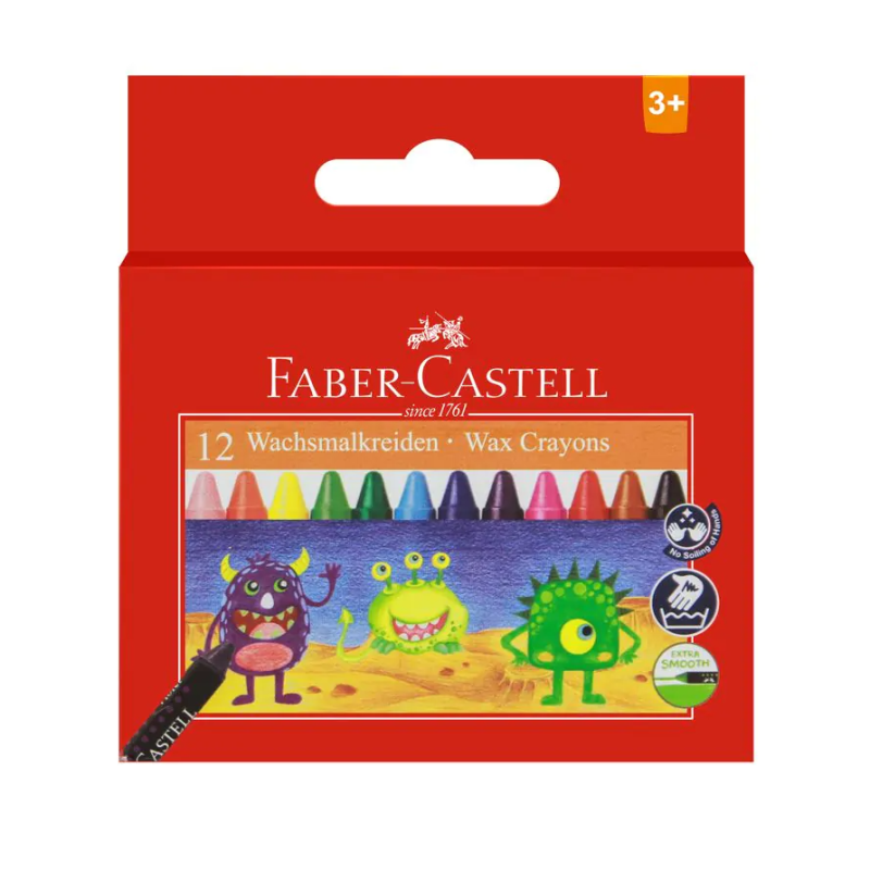 Faber Castell 12 wachsmalkreiden wax crayons