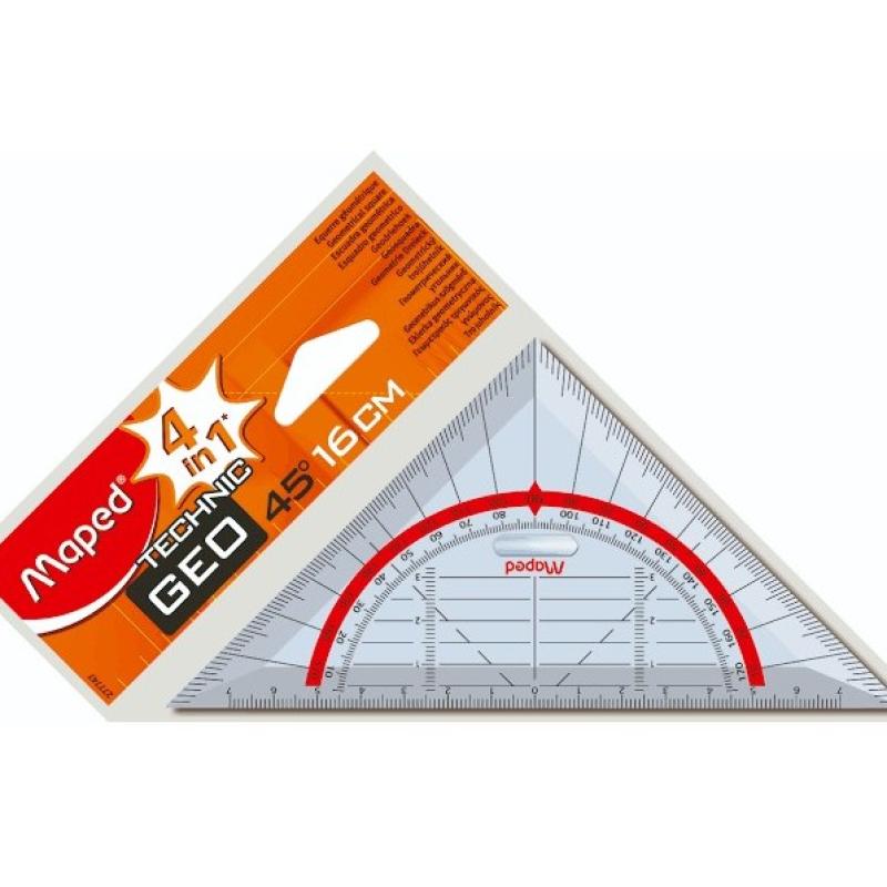 Maped Technic Geo Set Square 45° – 16 cm (4 in 1)