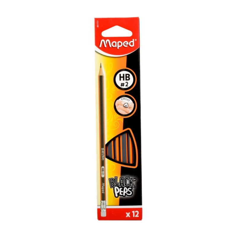 Maped Black’Peps Graphite Pencils HB Pack of 12