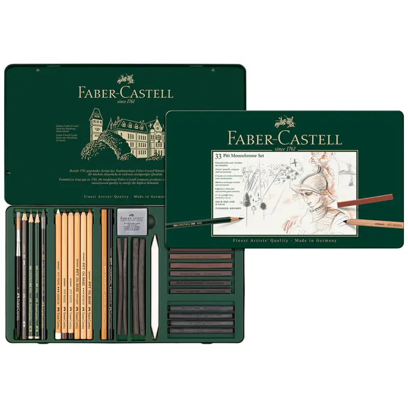 The Faber-Castell Pitt Monochrome Set 33 pieces