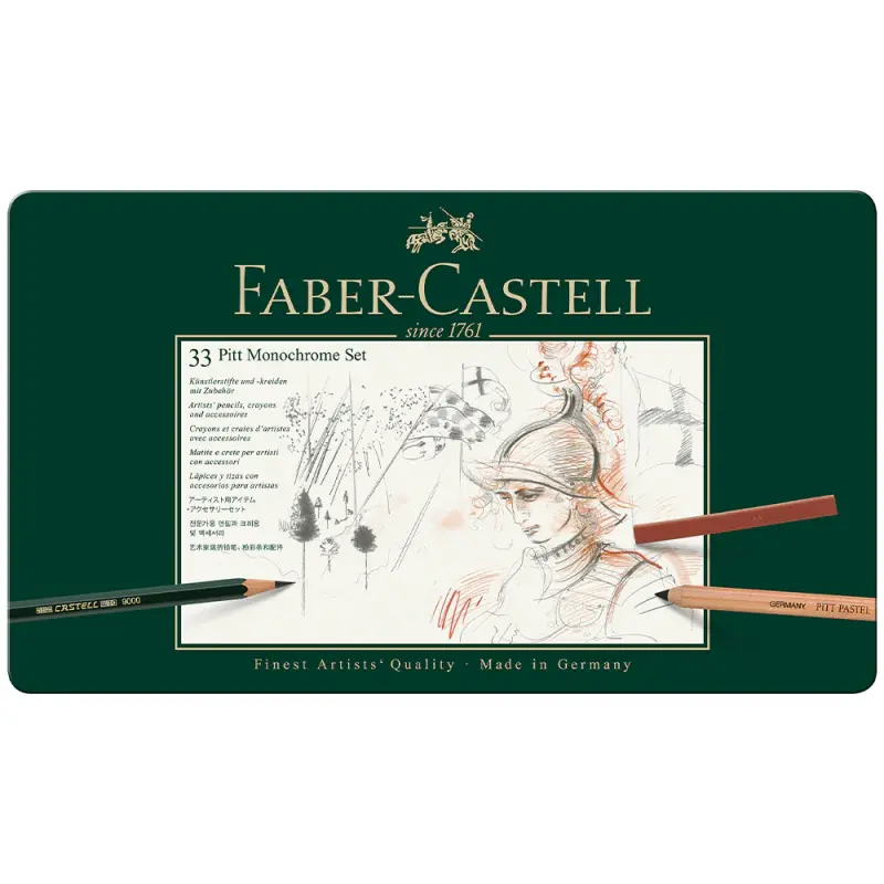 The Faber-Castell Pitt Monochrome Set 33 pieces