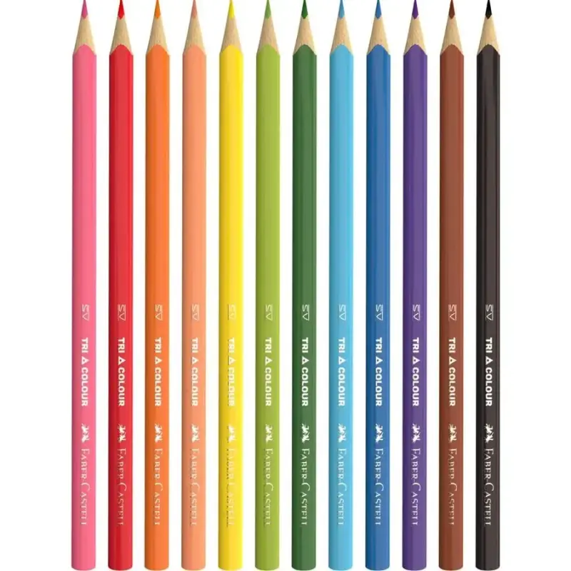 Triangular color pencil pack of 12
