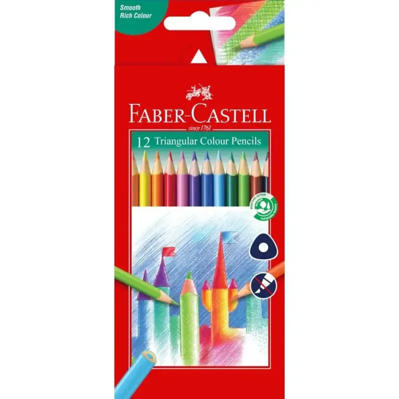 Triangular color pencil pack of 12