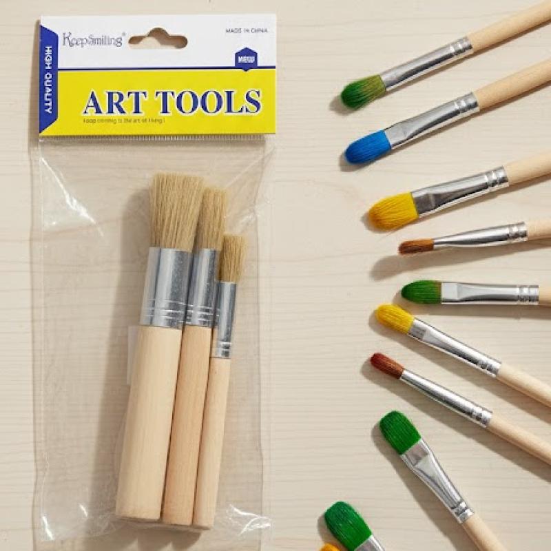 Keep Smiling – Paint Brush Set 3 Pcs, Brown